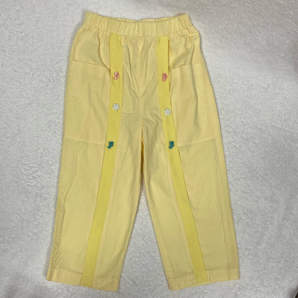 Nwot vintage carters yellow summer pants stars music notes size 5